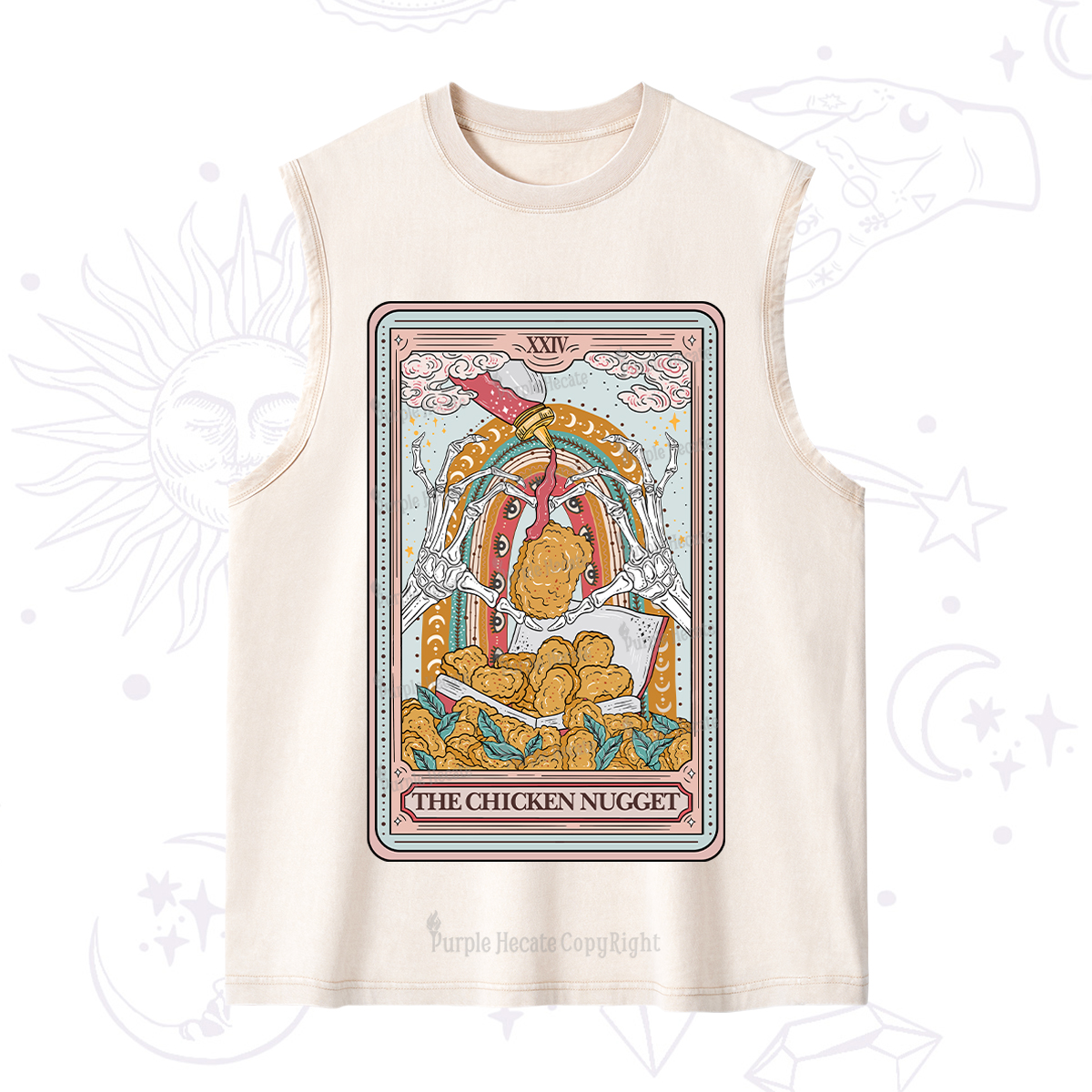 Purplehecate The Chicken Nugget Food Tarot Washed Tank