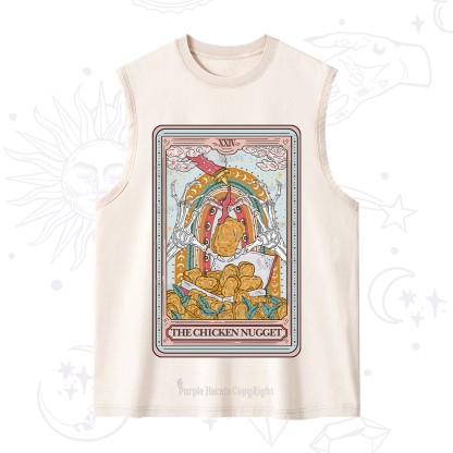 Purplehecate The Chicken Nugget Food Tarot Washed Tank