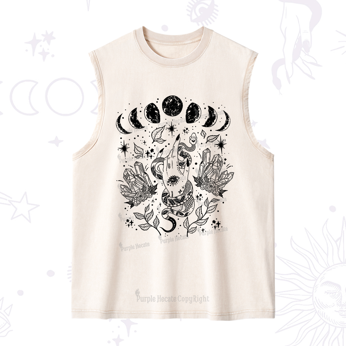 Purplehecate Reach For The Moon Washed Tank