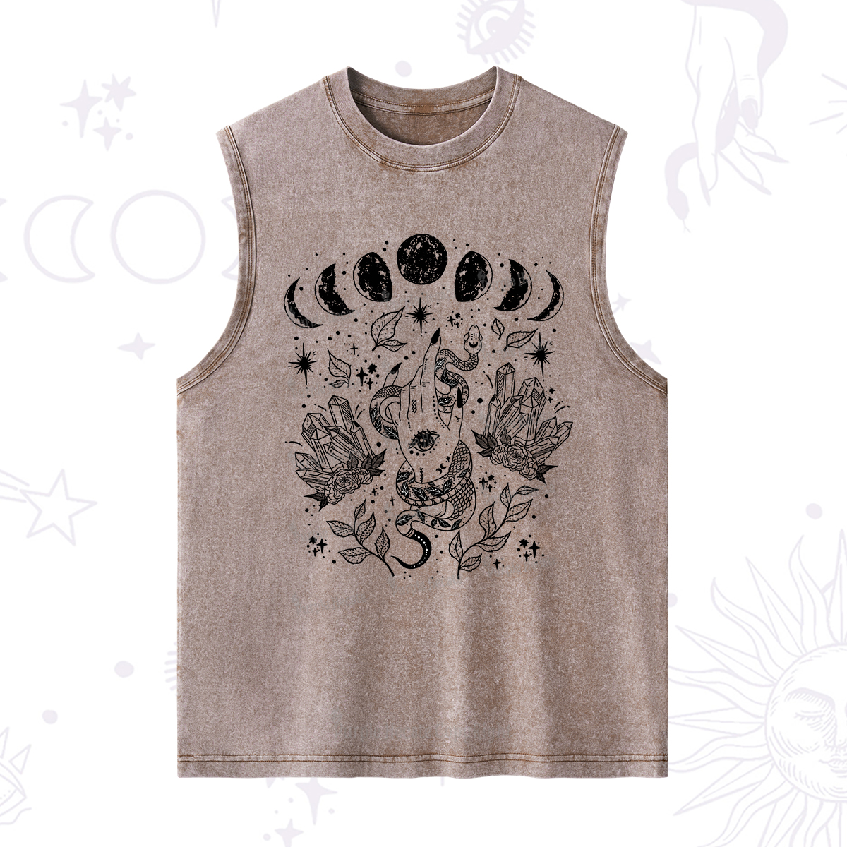 Purplehecate Reach For The Moon Washed Tank