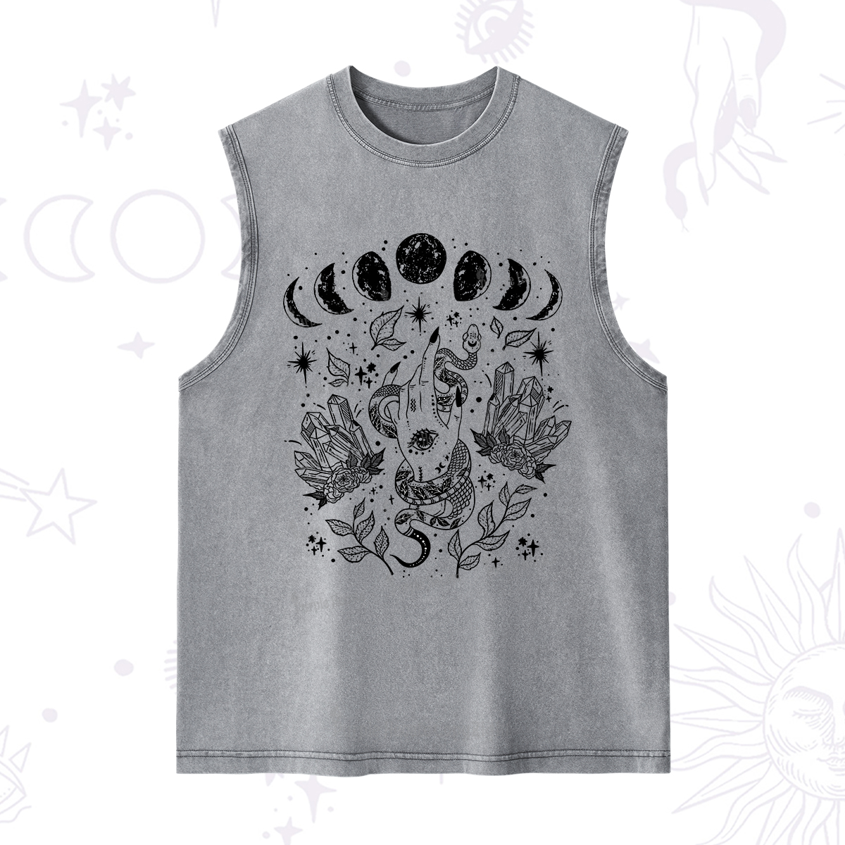 Purplehecate Reach For The Moon Washed Tank