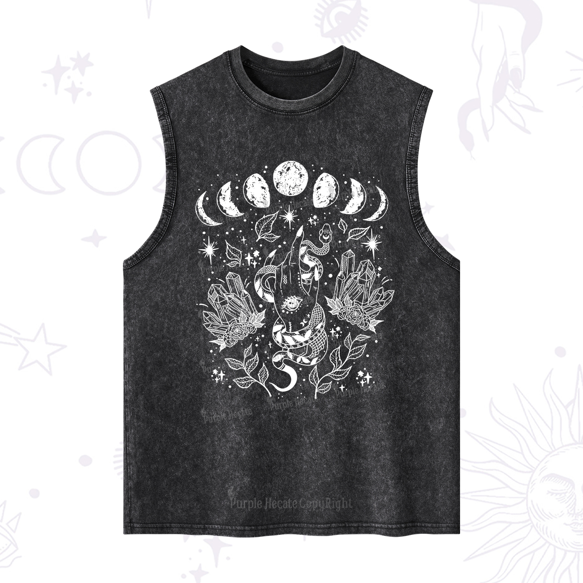 Purplehecate Reach For The Moon Washed Tank