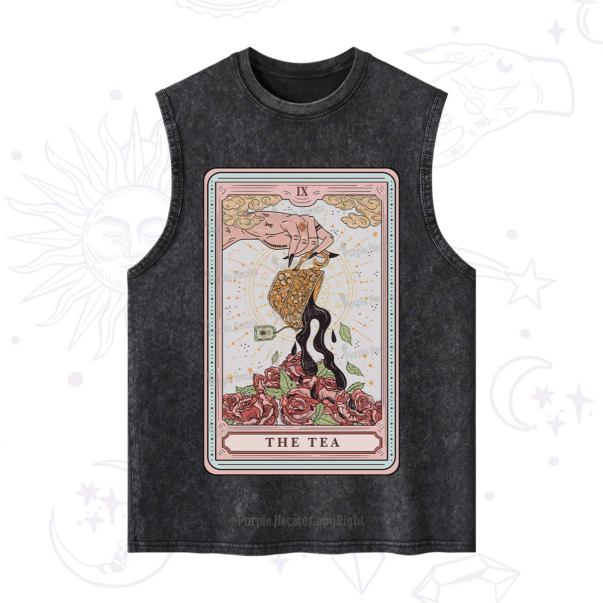 Purplehecate The Tea Food Tarot Washed Tank