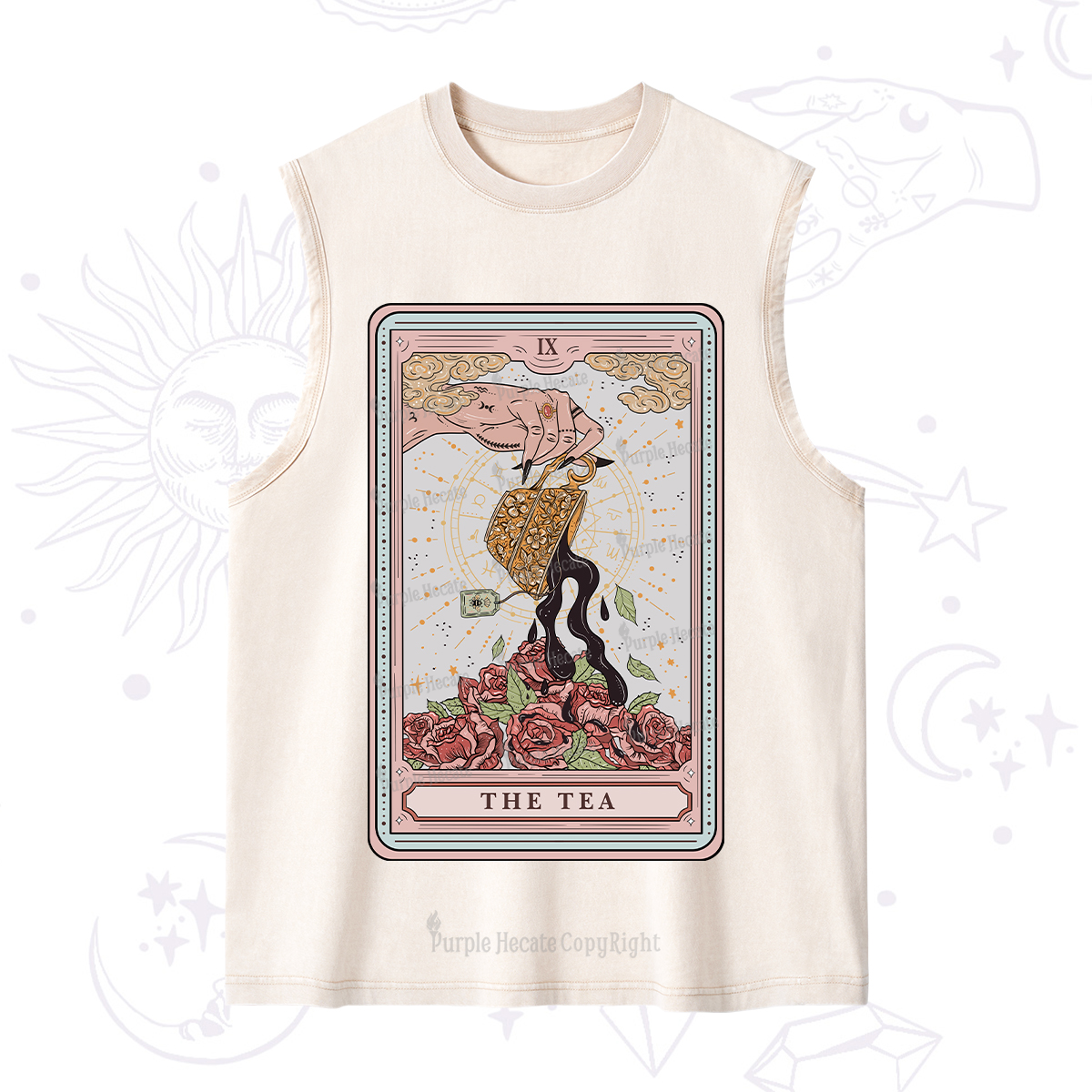 Purplehecate The Tea Food Tarot Washed Tank