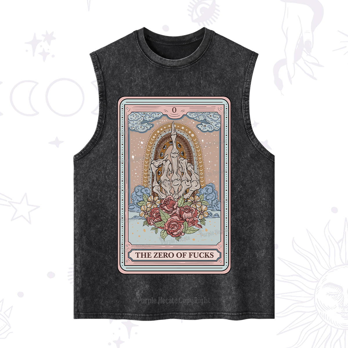 Purplehecate The Zero Of Fucks Tarot Washed Tank