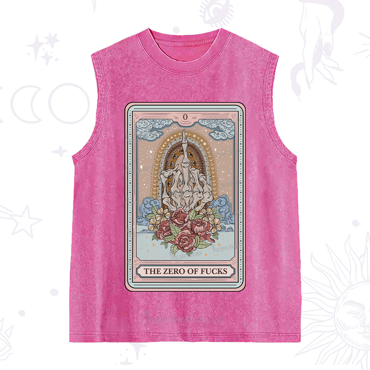 Purplehecate The Zero Of Fucks Tarot Washed Tank