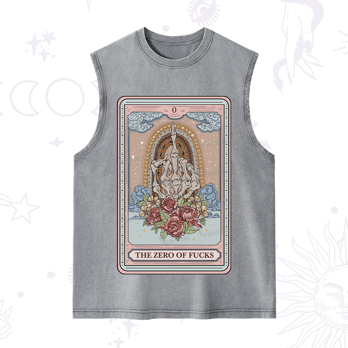 Purplehecate The Zero Of Fucks Tarot Washed Tank