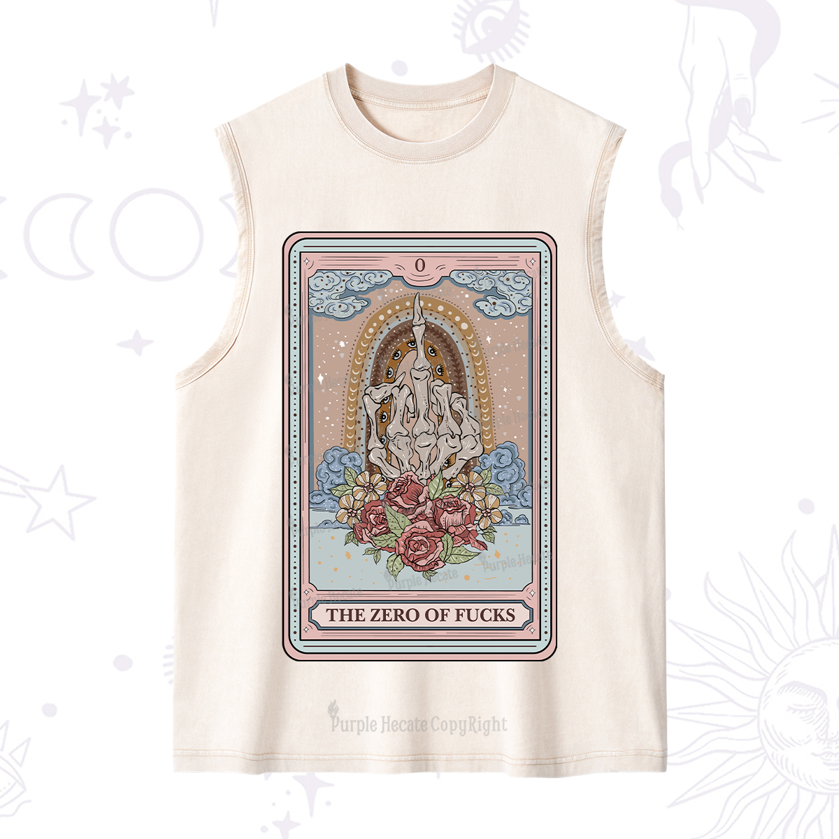 Purplehecate The Zero Of Fucks Tarot Washed Tank
