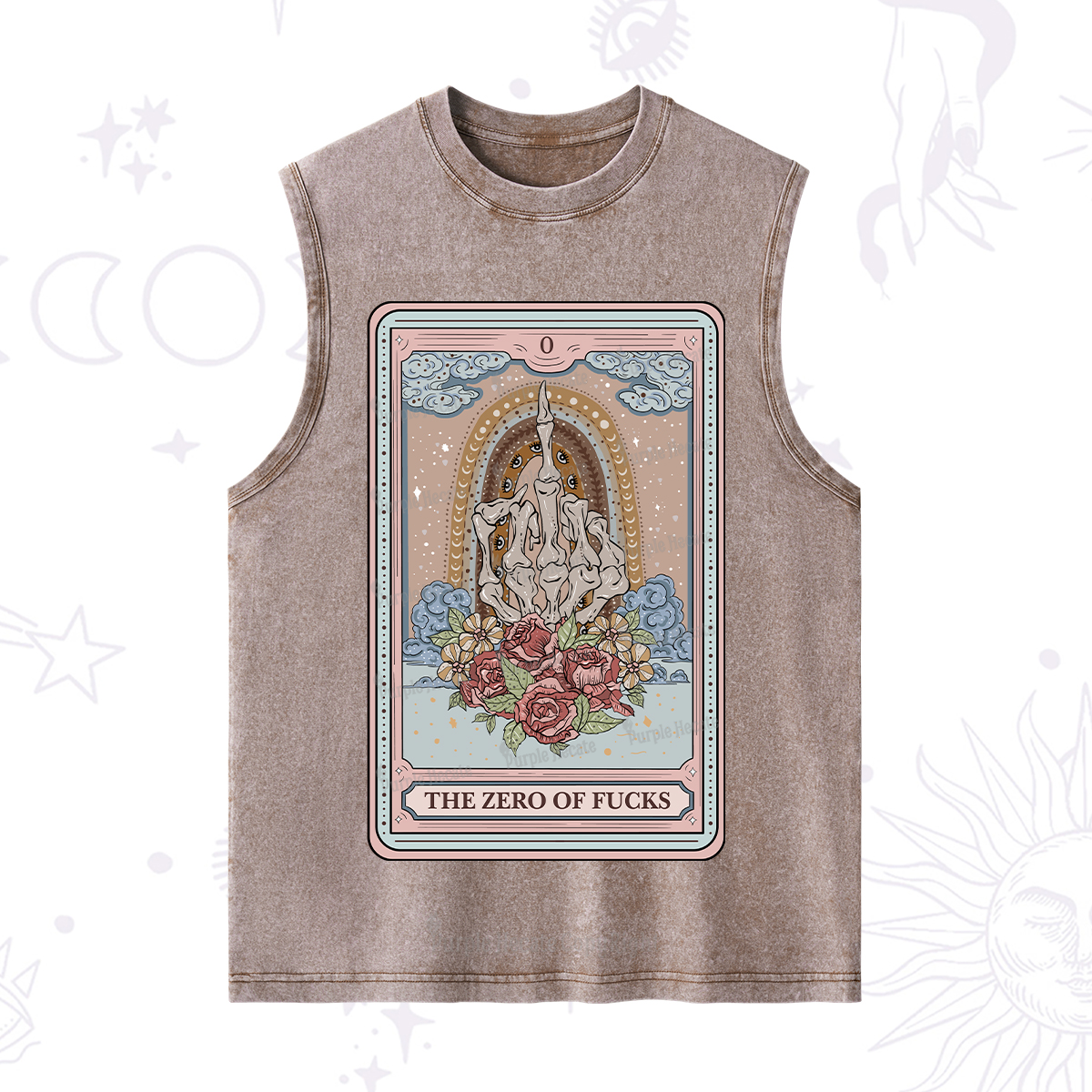 Purplehecate The Zero Of Fucks Tarot Washed Tank