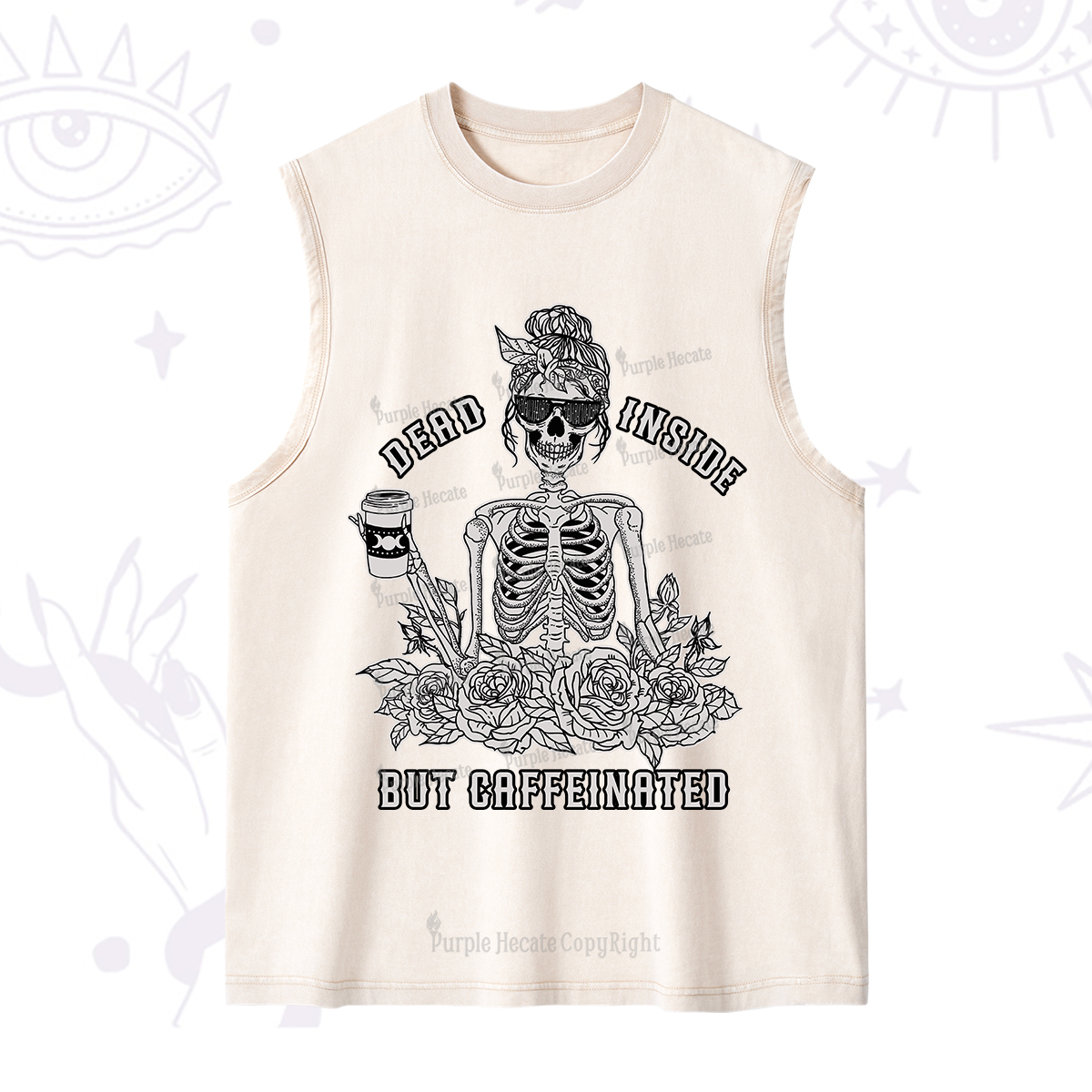 Purplehecate Dead Inside But Caffeinated Washed Tank