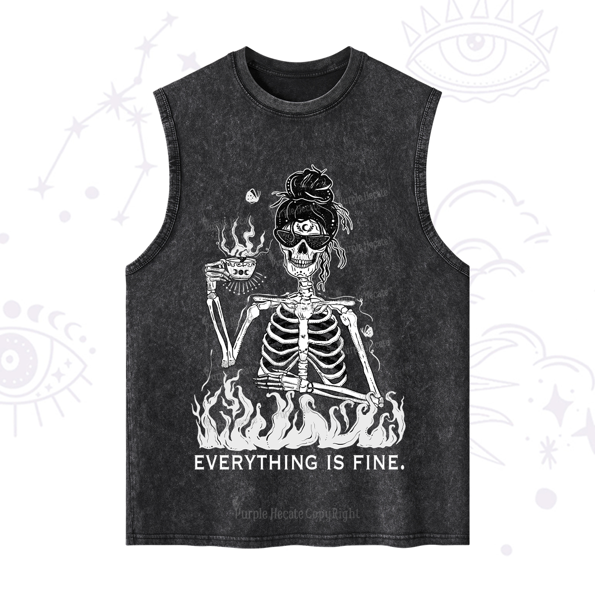 Purplehecate Everything Is Fine Washed Tank