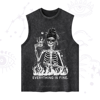 Purplehecate Everything Is Fine Washed Tank