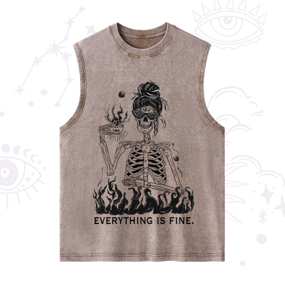 Purplehecate Everything Is Fine Washed Tank