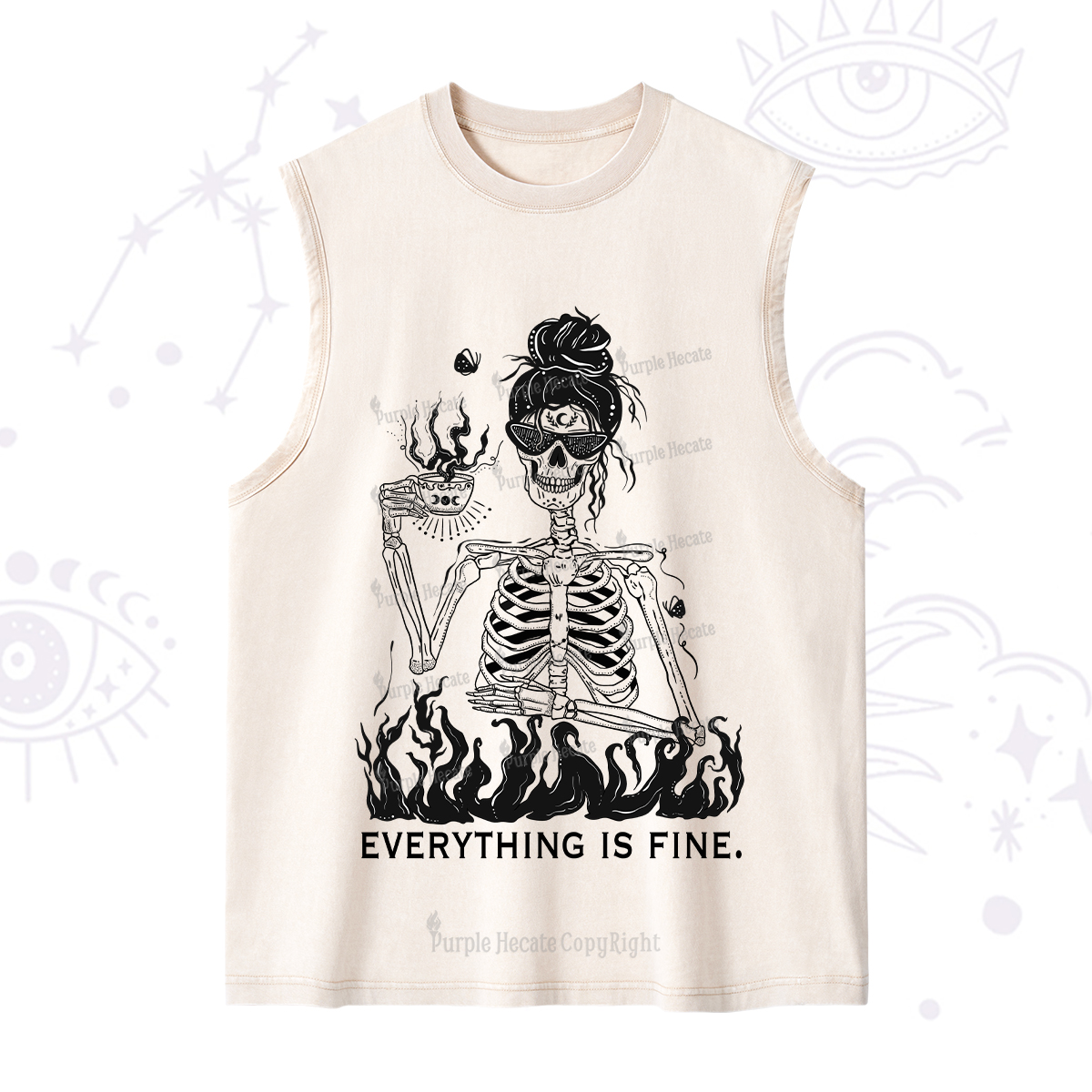 Purplehecate Everything Is Fine Washed Tank