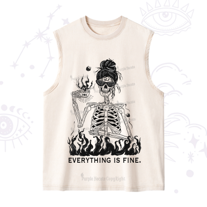 Purplehecate Everything Is Fine Washed Tank