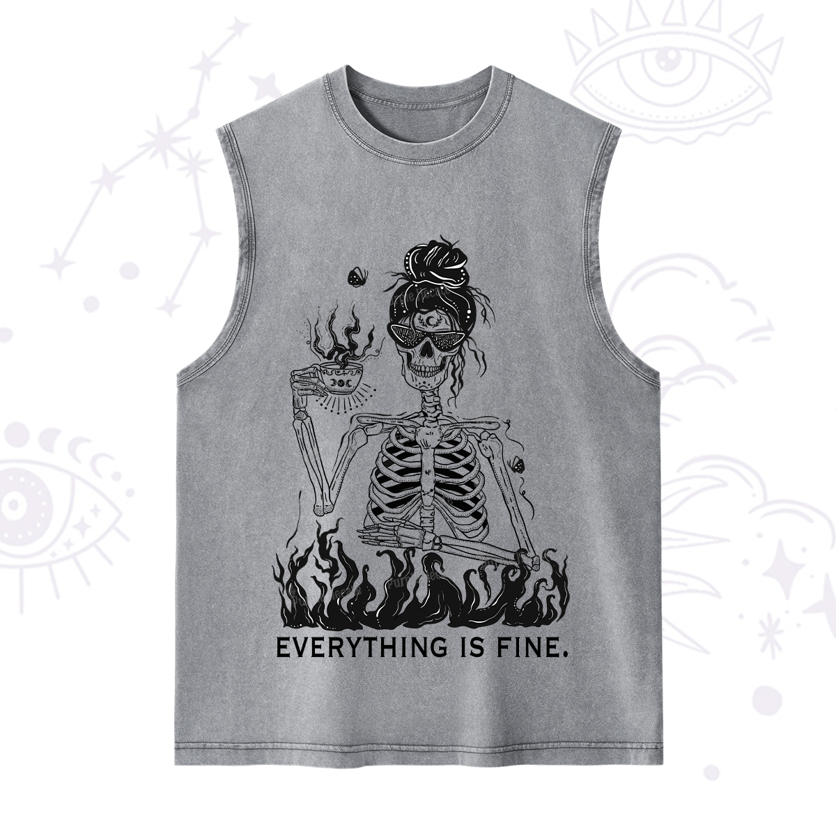 Purplehecate Everything Is Fine Washed Tank