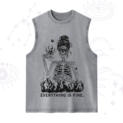 Purplehecate Everything Is Fine Washed Tank