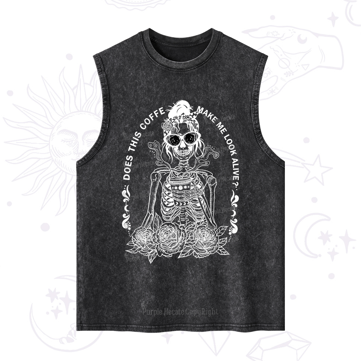 Purplehecate Does This Coffee Make Me Look Alive Washed Tank