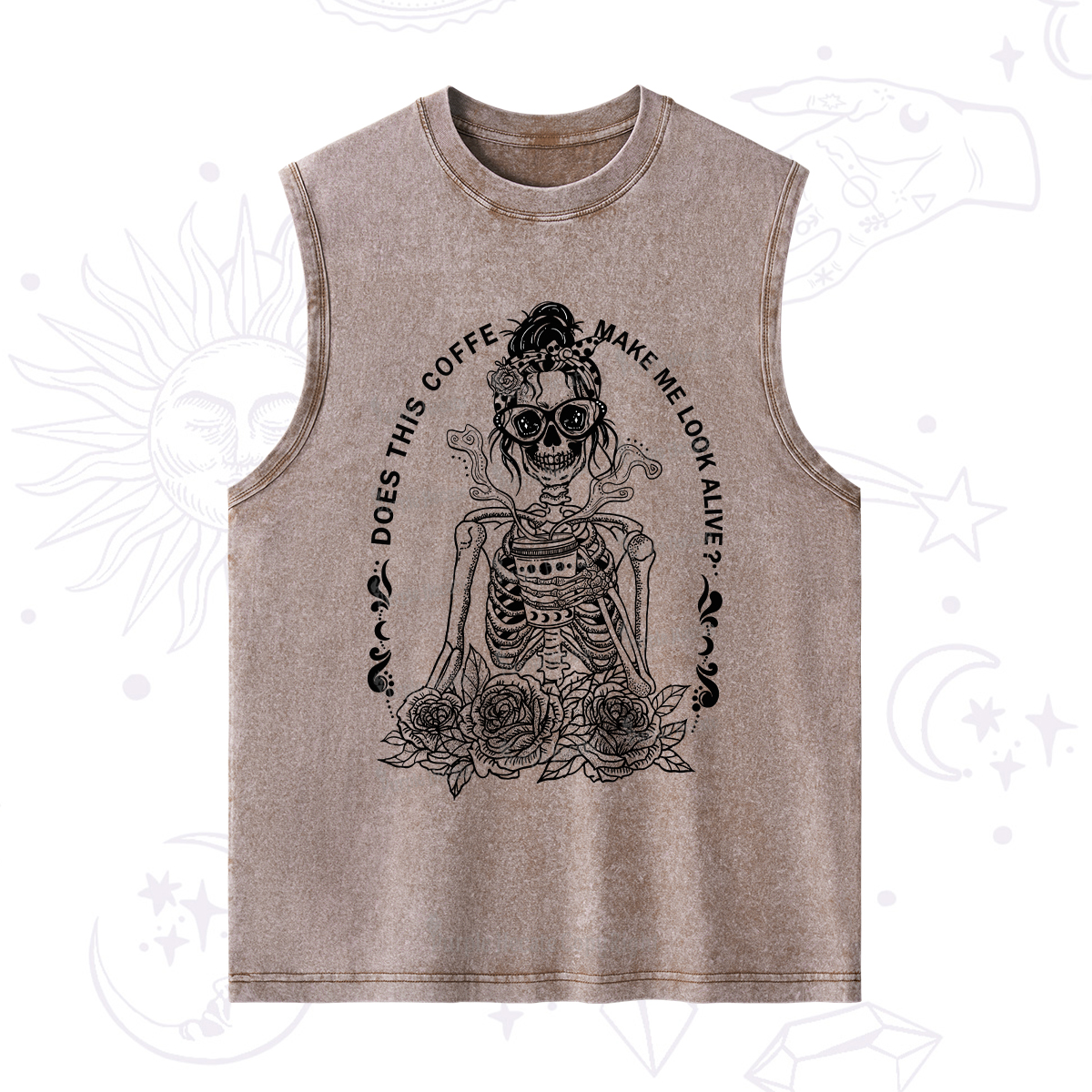 Purplehecate Does This Coffee Make Me Look Alive Washed Tank