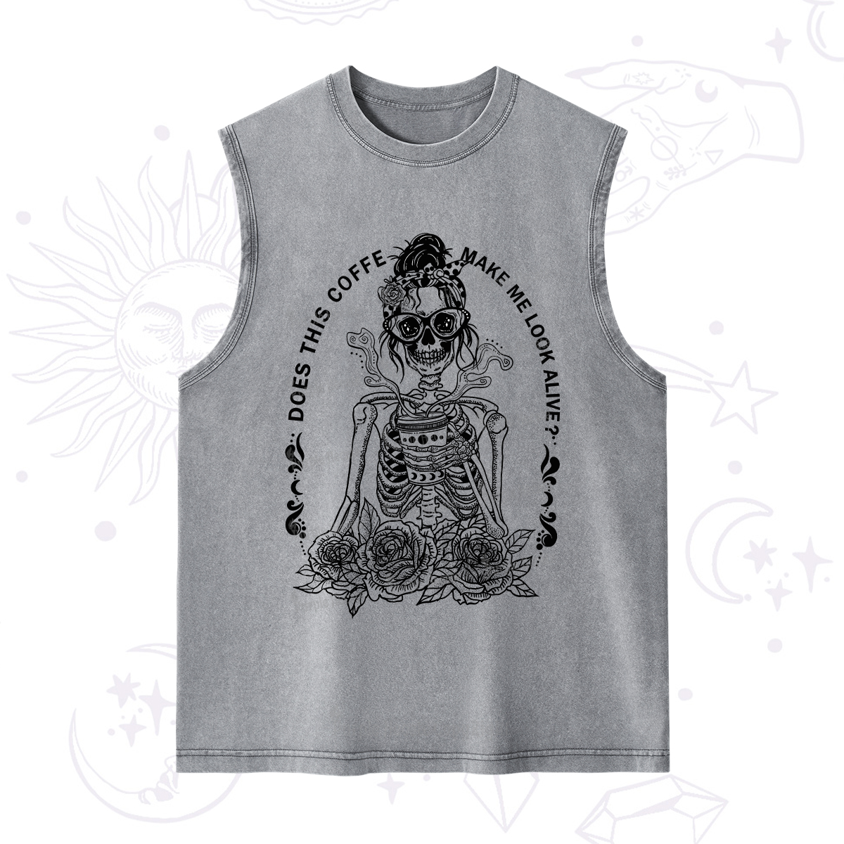 Purplehecate Does This Coffee Make Me Look Alive Washed Tank