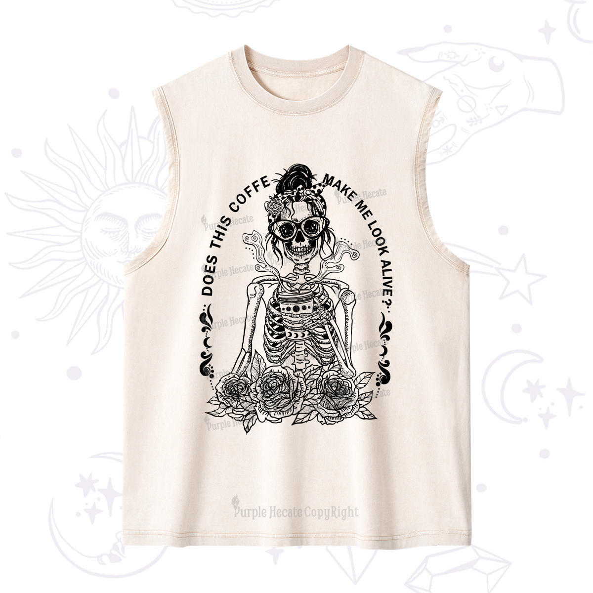 Purplehecate Does This Coffee Make Me Look Alive Washed Tank