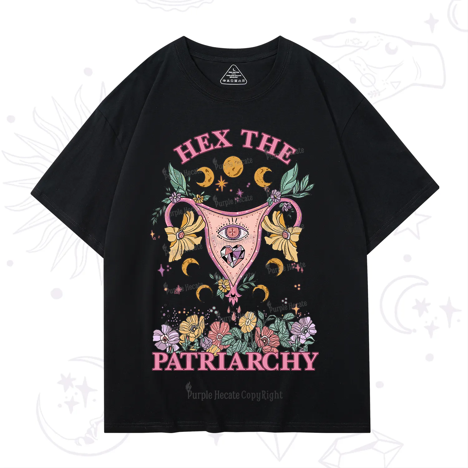 Purplehecate Hex the Patriarchy Feminist Power T-Shirt