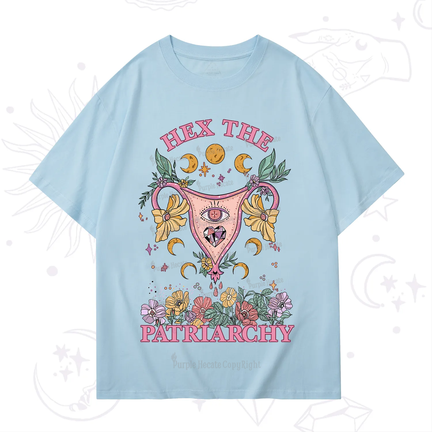 Purplehecate Hex the Patriarchy Feminist Power T-Shirt