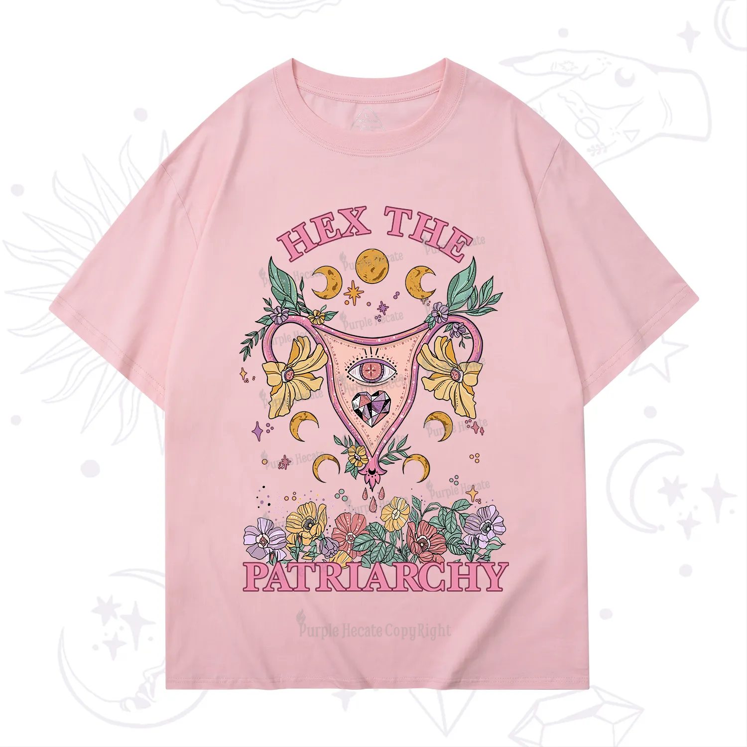 Purplehecate Hex the Patriarchy Feminist Power T-Shirt