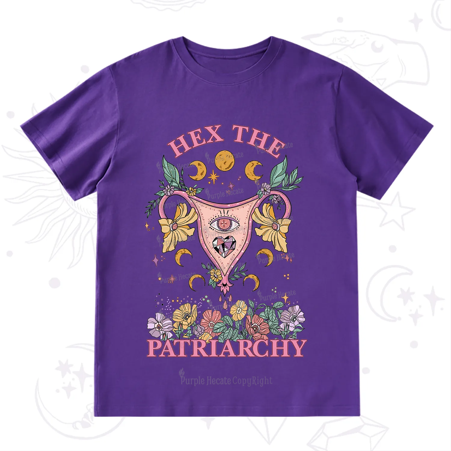 Purplehecate Hex the Patriarchy Feminist Power T-Shirt