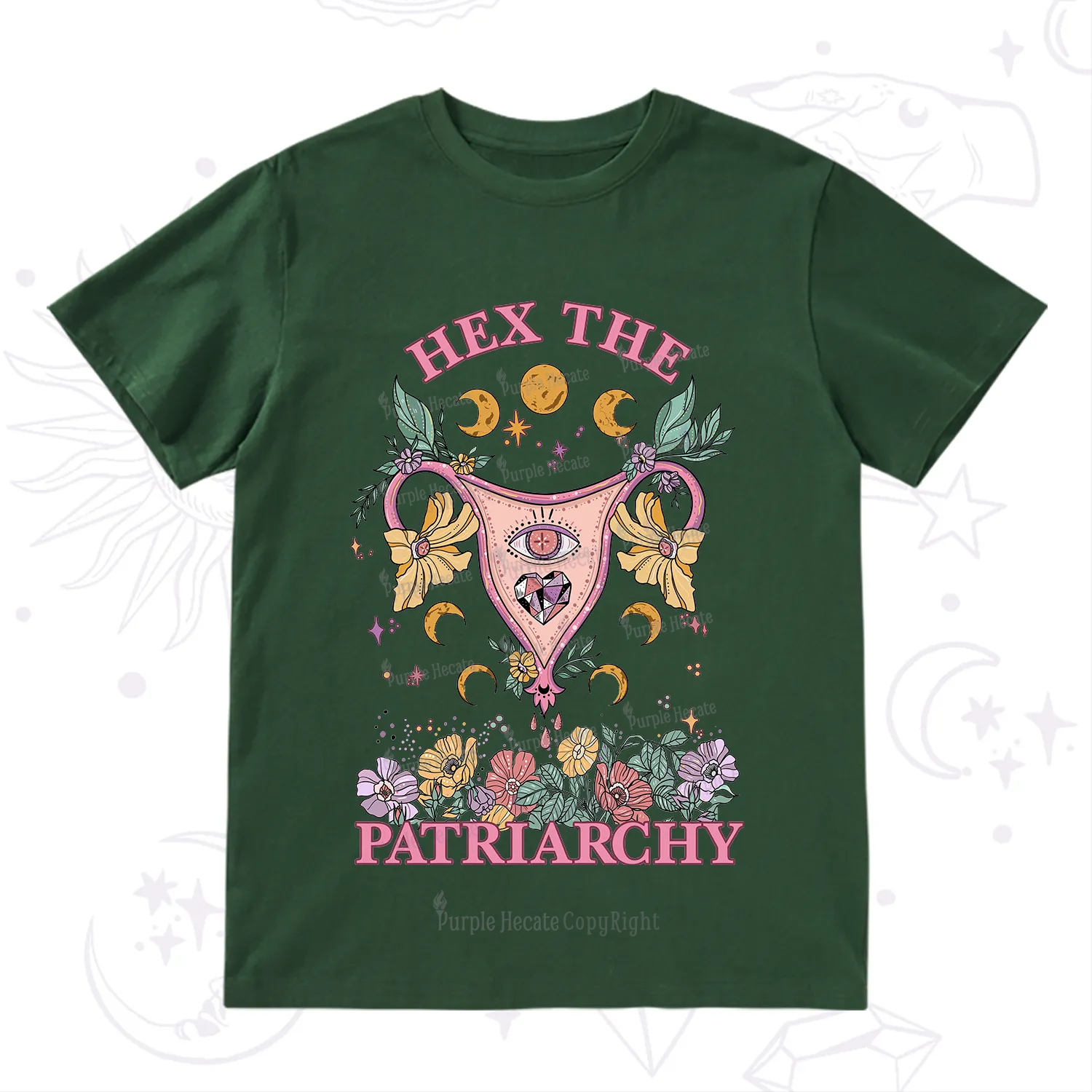Purplehecate Hex the Patriarchy Feminist Power T-Shirt
