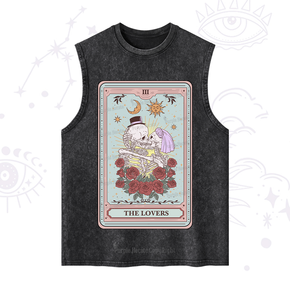 Purplehecate The Lovers Tarot Washed Tank
