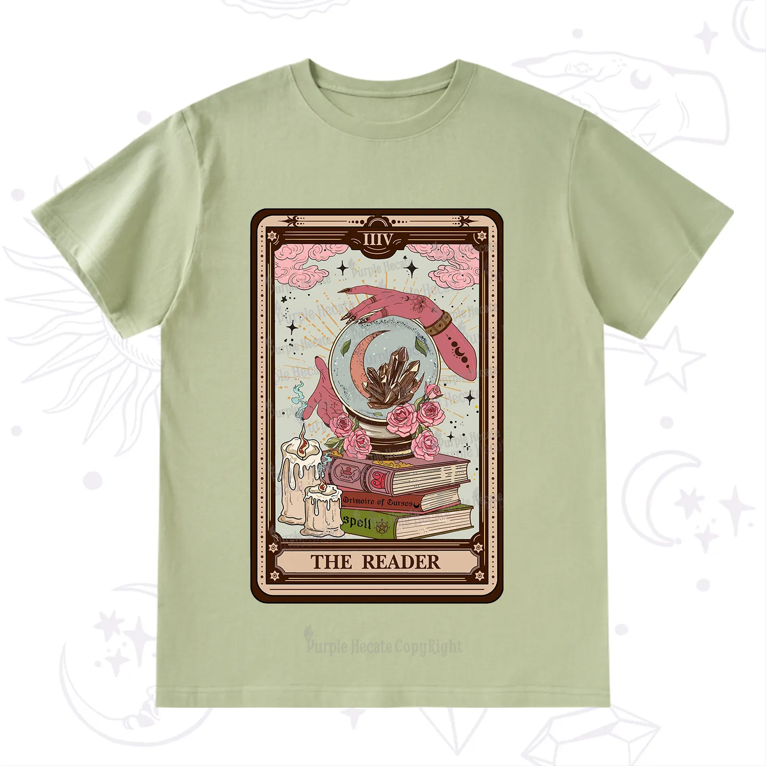 Purplehecate The Reader Tarot Witch Vibes T-Shirt
