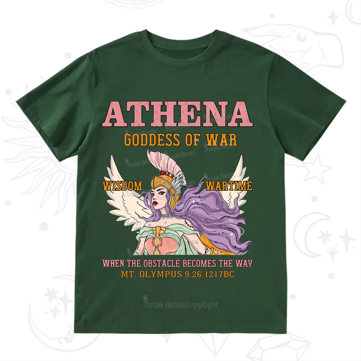 Purplehecate Wise War Goddess Athena T-Shirt