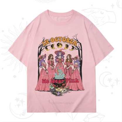 Purplehecate In October We Wear Pink Halloween T-Shirt