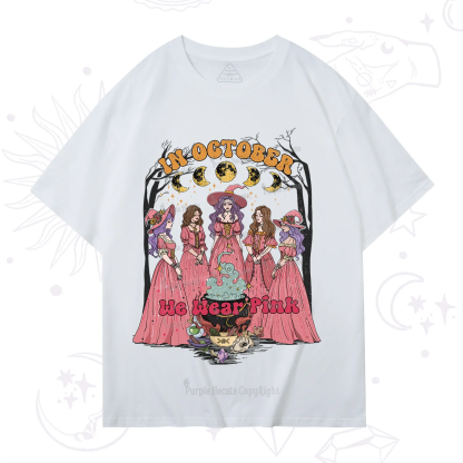 Purplehecate In October We Wear Pink Halloween T-Shirt