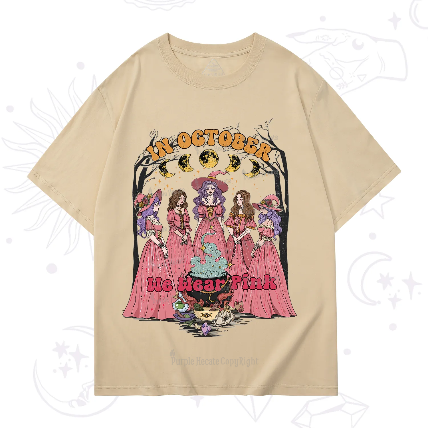 Purplehecate In October We Wear Pink Halloween T-Shirt