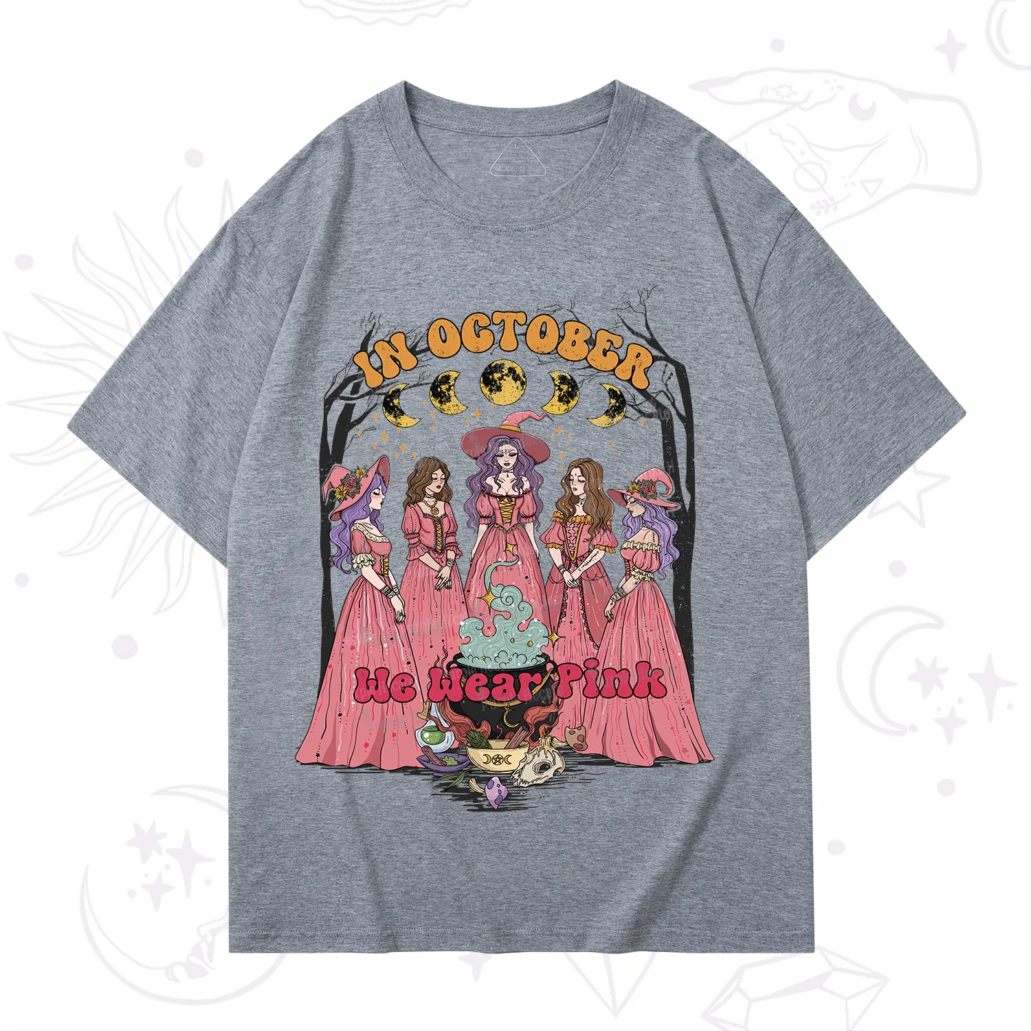 Purplehecate In October We Wear Pink Halloween T-Shirt