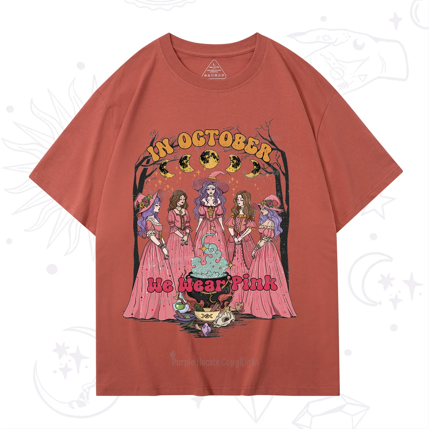 Purplehecate In October We Wear Pink Halloween T-Shirt