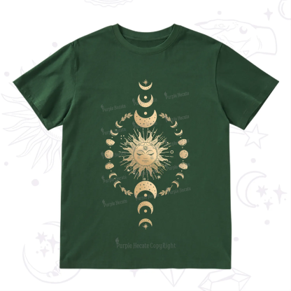 Purplehecate Celestial Sun & Moon Phases T-Shirt