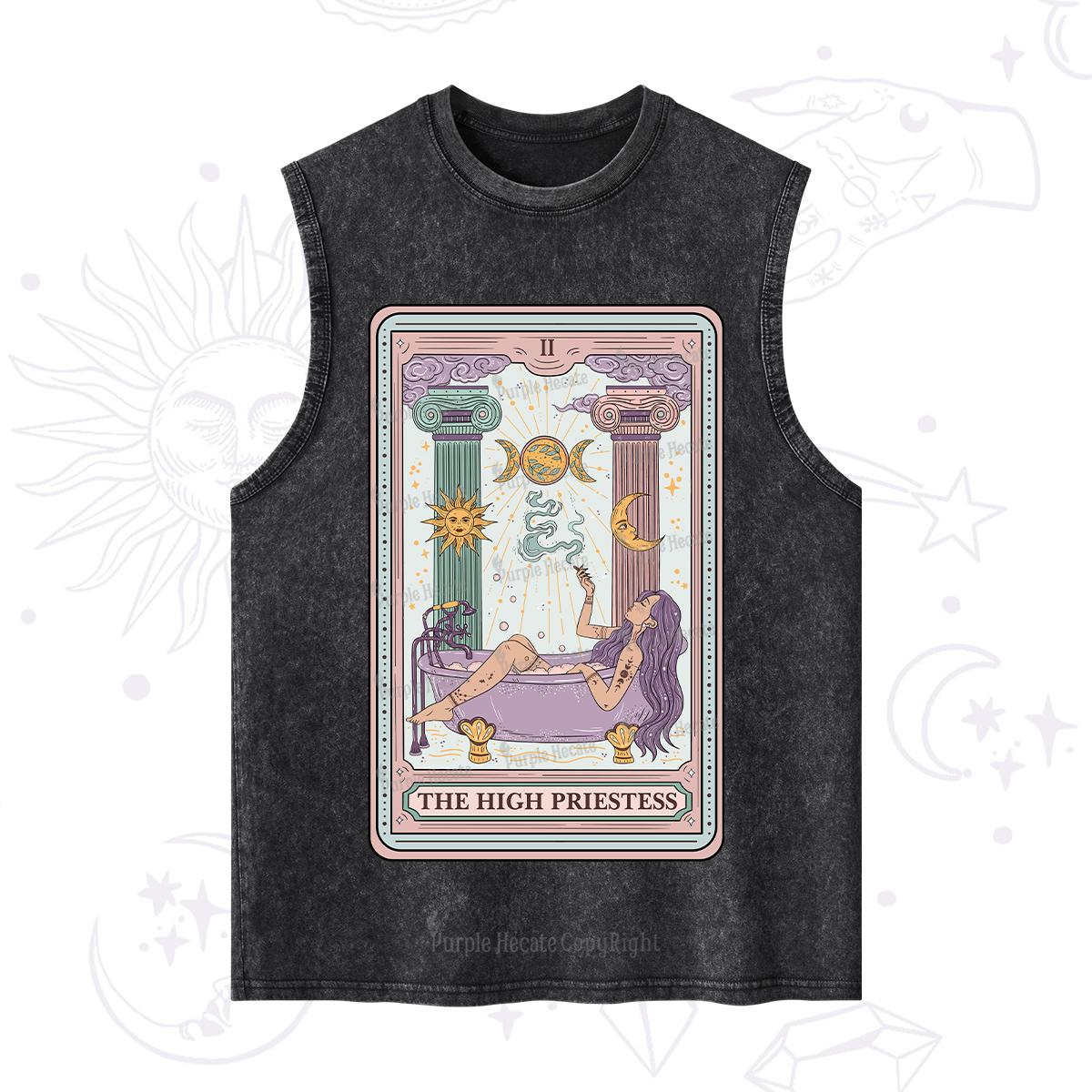 Purplehecate The High Priestess Tarot Washed Tank