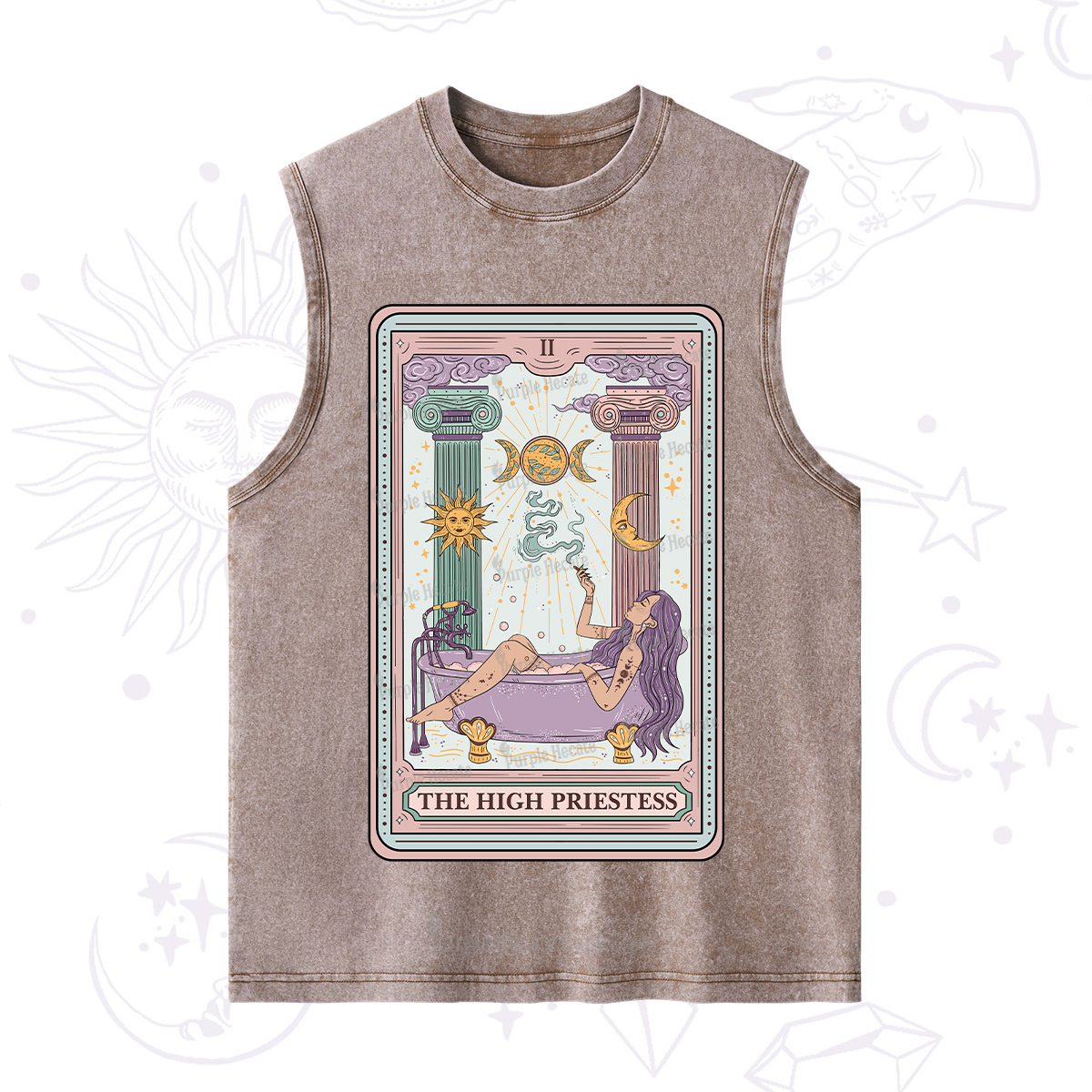 Purplehecate The High Priestess Tarot Washed Tank