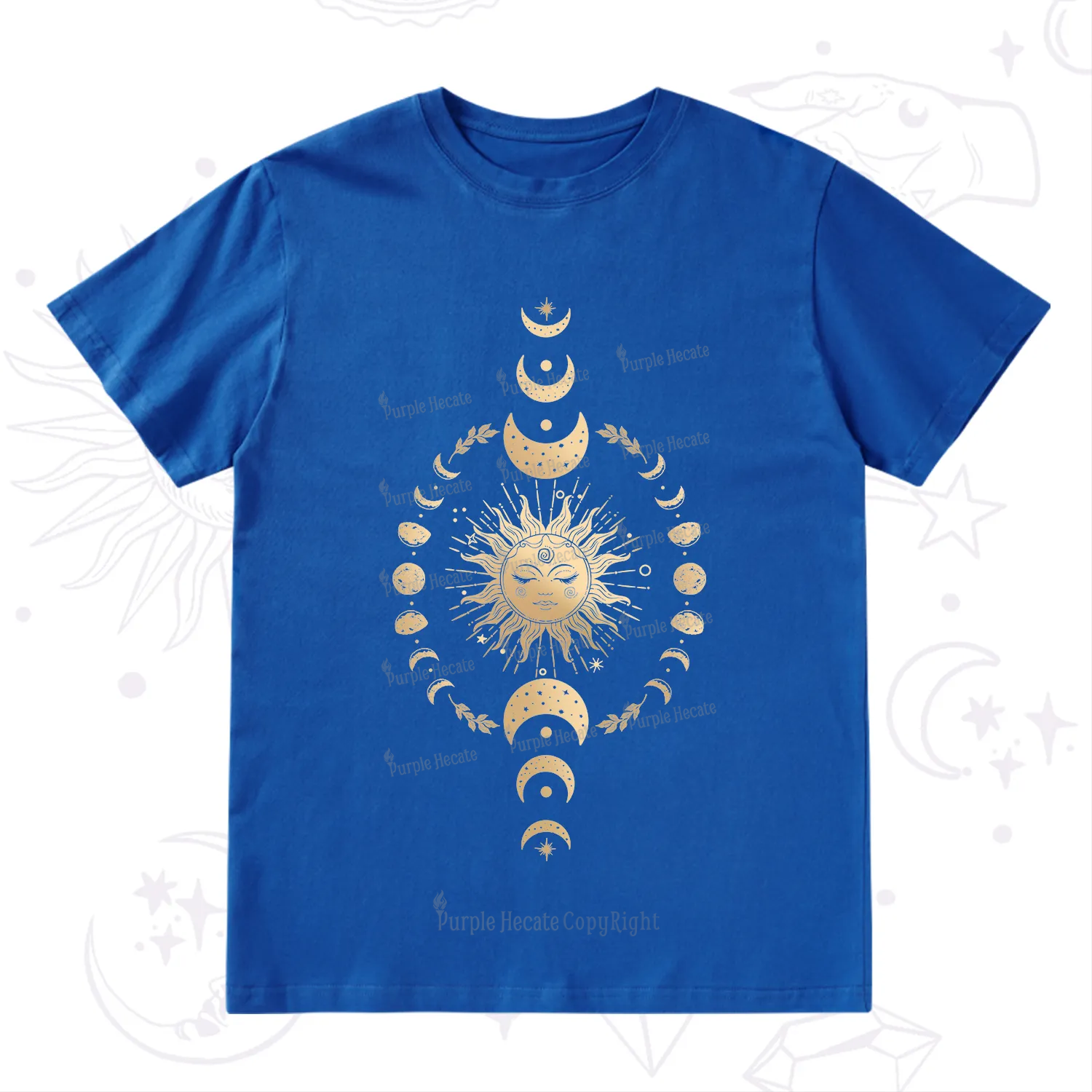 Purplehecate Celestial Sun & Moon Phases T-Shirt