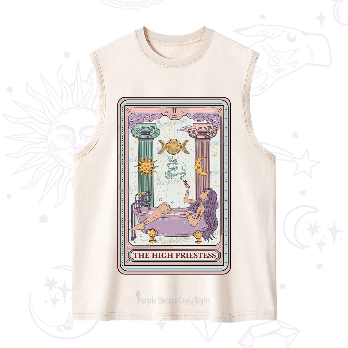 Purplehecate The High Priestess Tarot Washed Tank