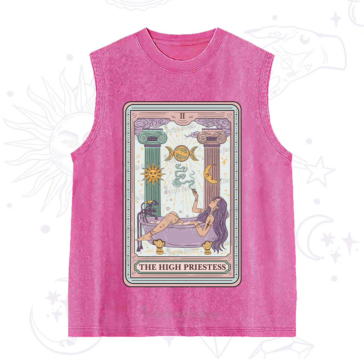 Purplehecate The High Priestess Tarot Washed Tank