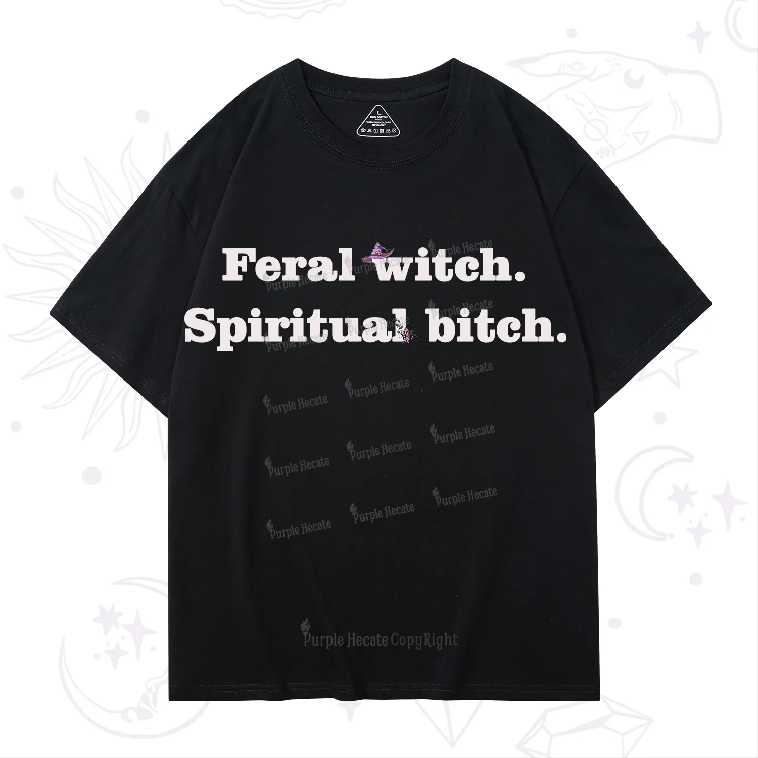 Purplehecate Feral Witch Spiritual Bitch T-Shirt