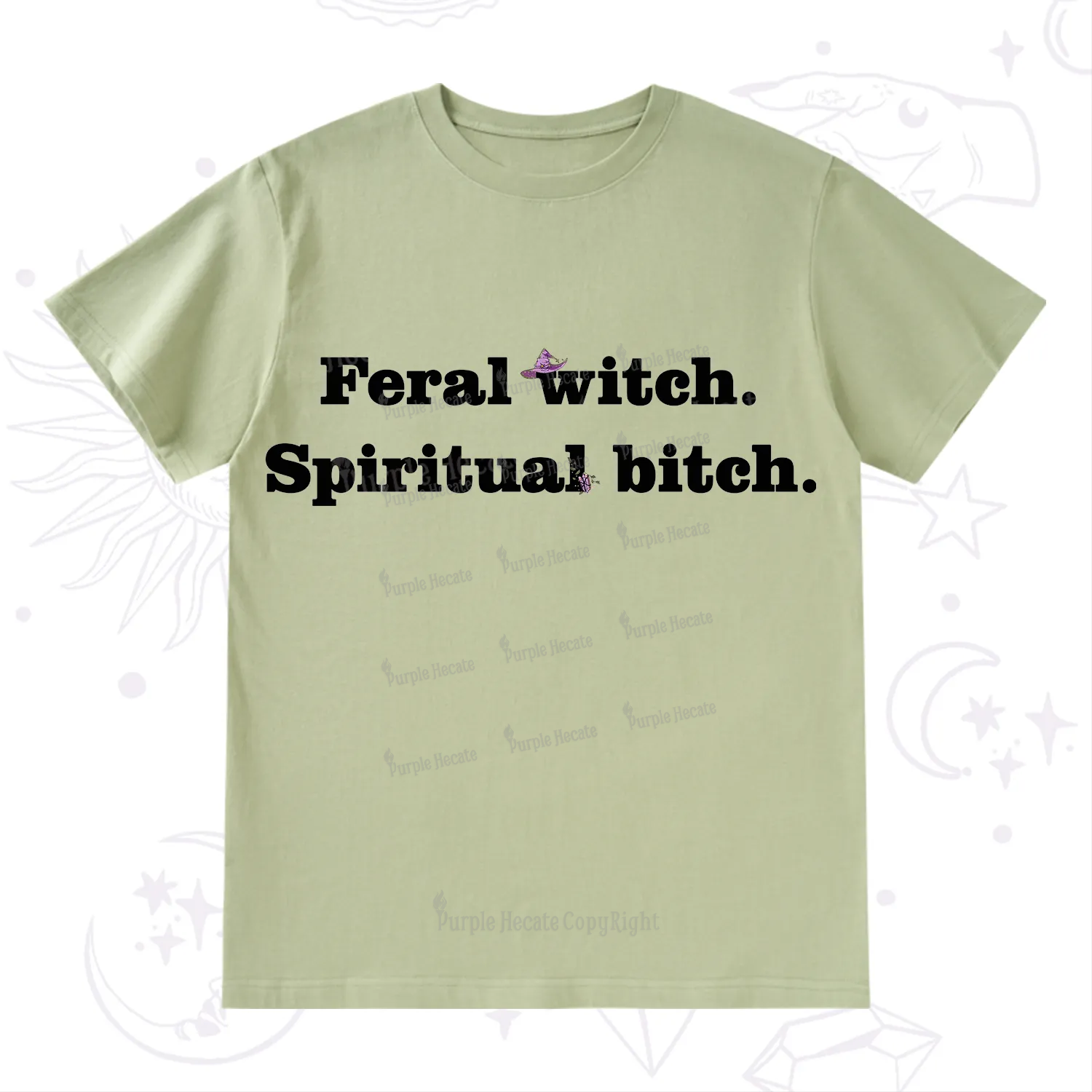 Purplehecate Feral Witch Spiritual Bitch T-Shirt