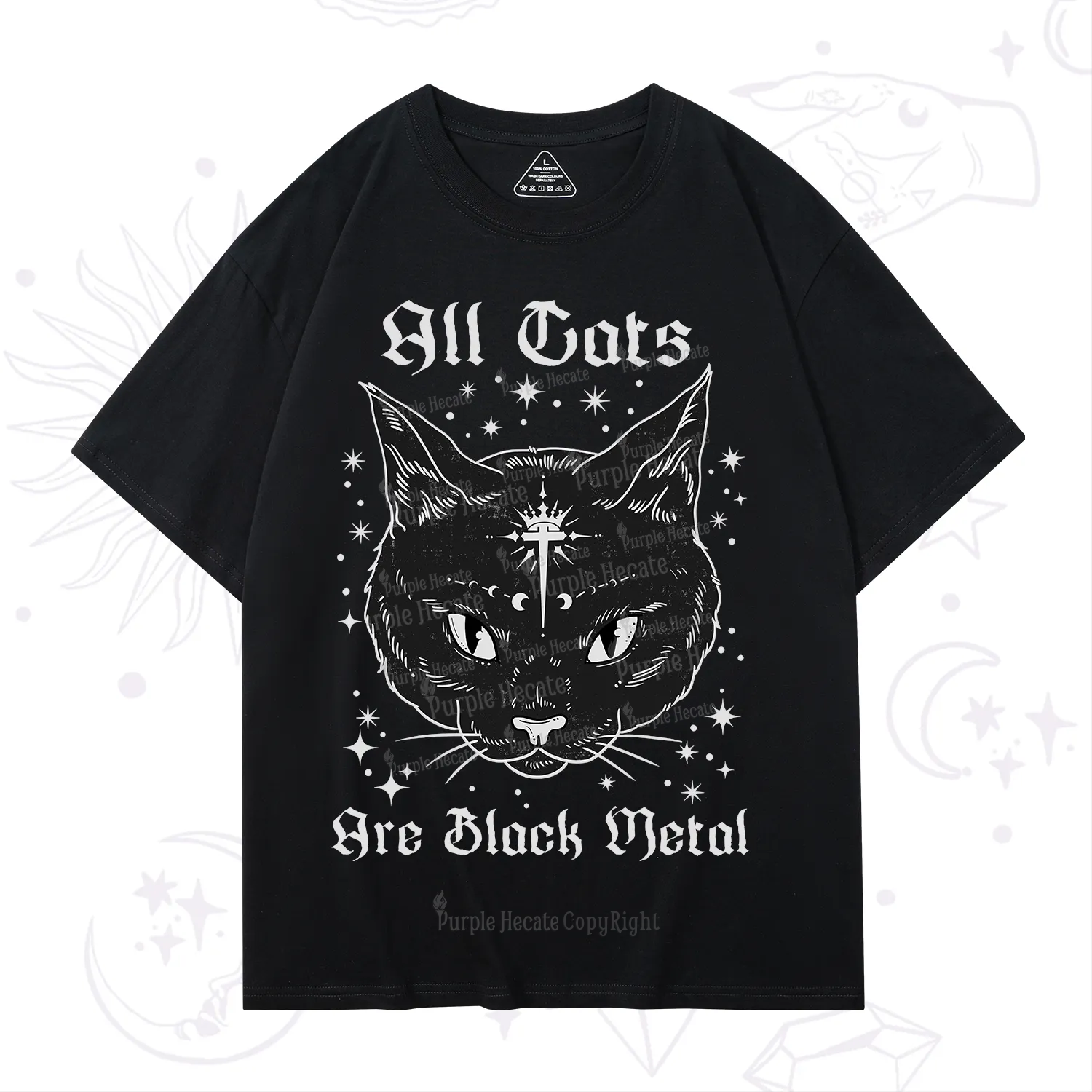 Purplehecate All Cats Are Black Metal T-Shirt