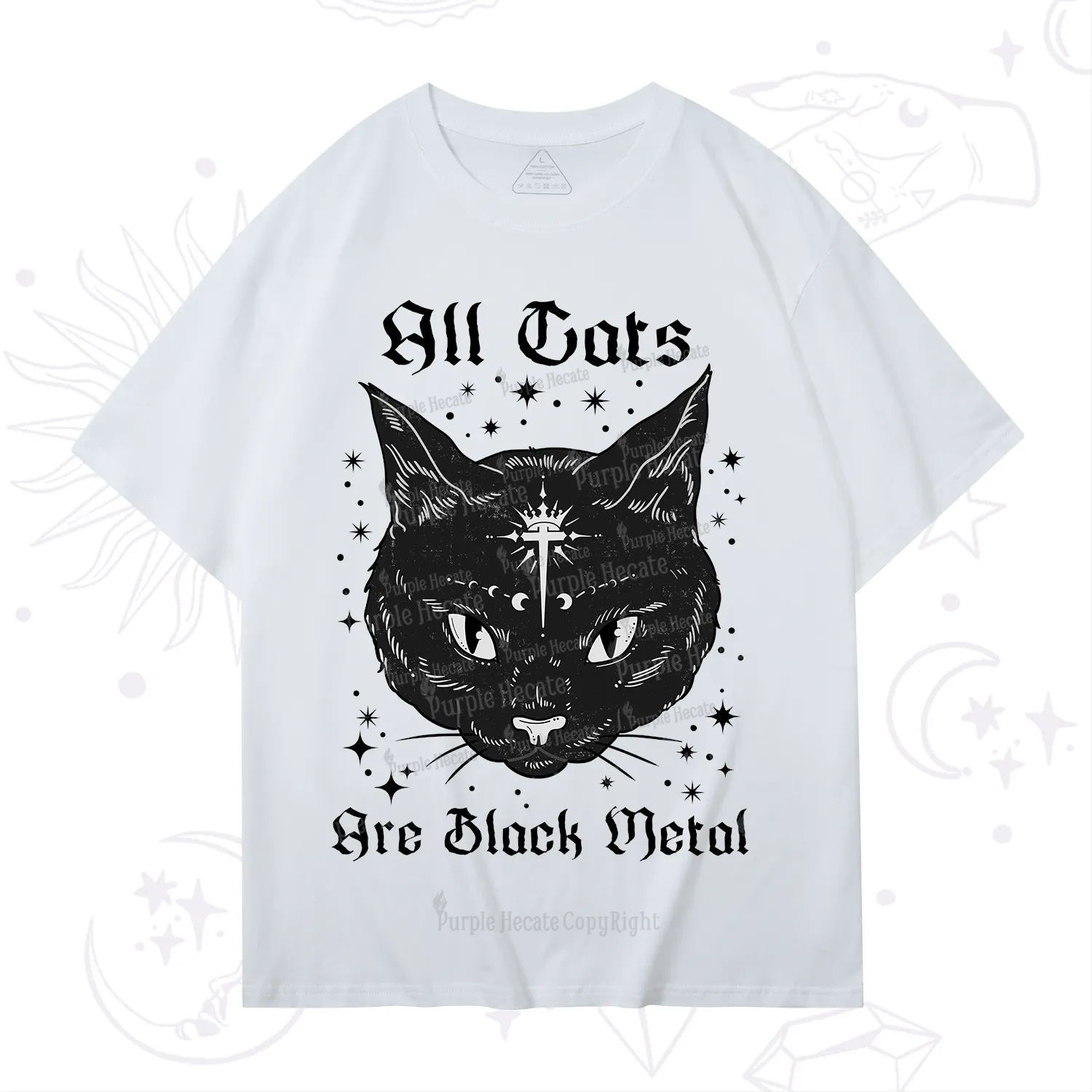 Purplehecate All Cats Are Black Metal T-Shirt