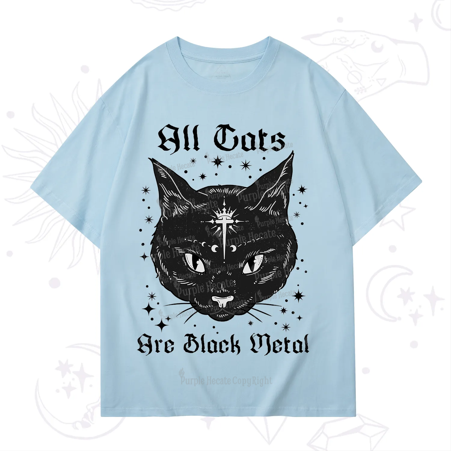 Purplehecate All Cats Are Black Metal T-Shirt