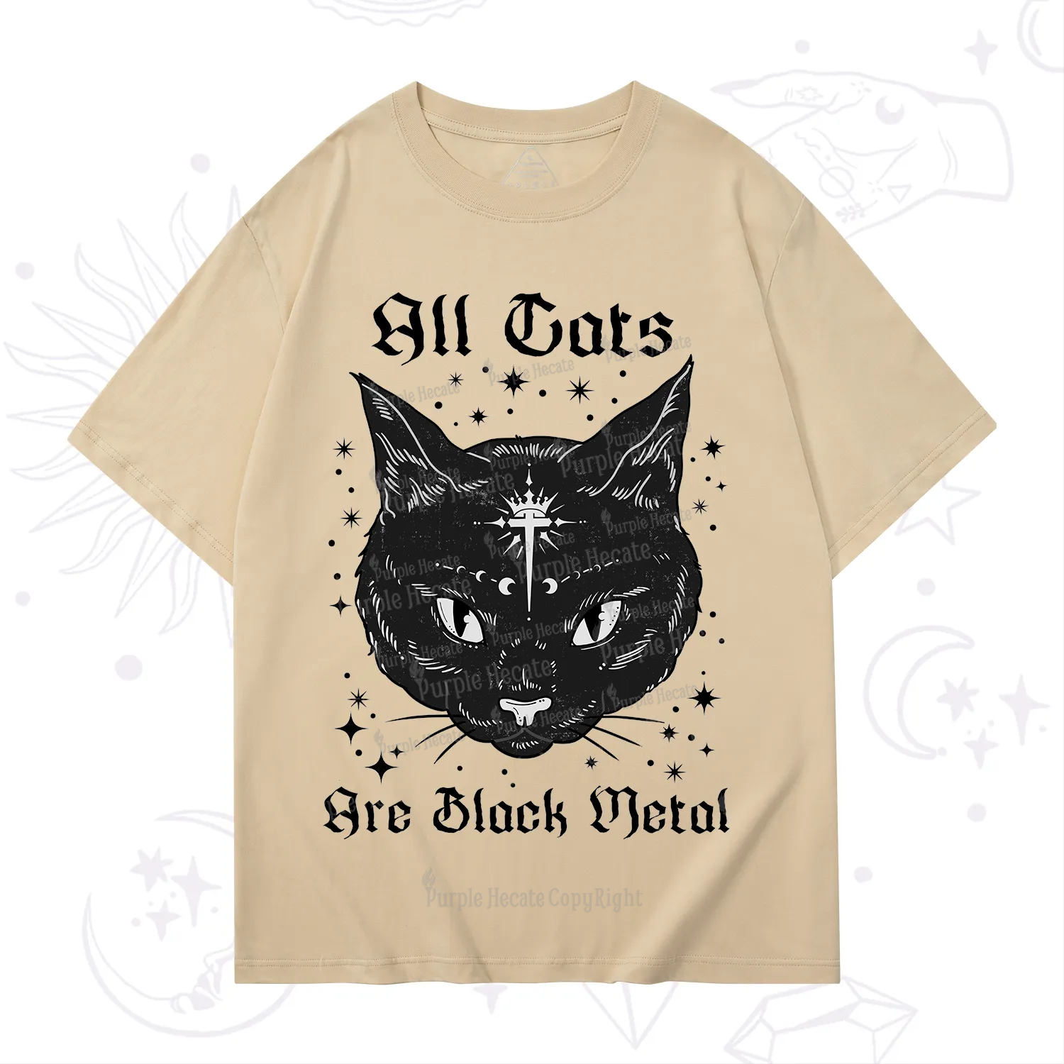 Purplehecate All Cats Are Black Metal T-Shirt